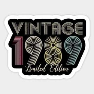 Vintage 1989 Limited Edition Men Women Birthday Sticker